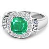 Image 3 : 14KT White Gold 2.07ct Zambian Emerald and Diamond Ring