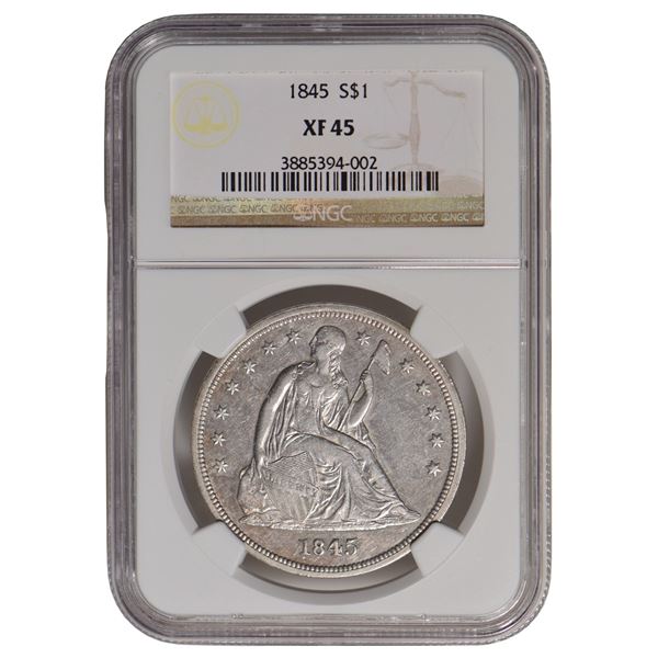 1845 Seated Liberty Dollar NGC XF45