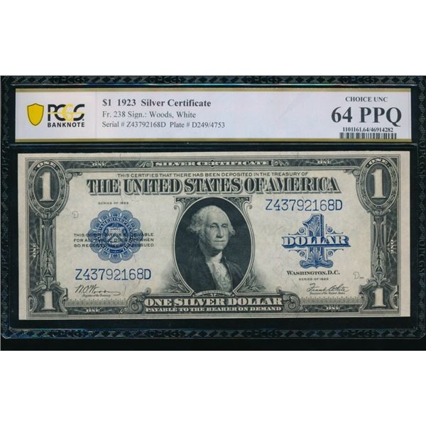 1923 $1 Silver Certificate PCGS 64PPQ
