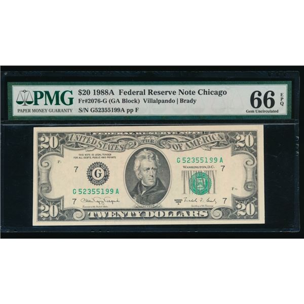 1988A $20 Chicago FRN PMG 66EPQ