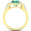 Image 4 : 14KT Yellow Gold 2.03ct Zambian Emerald and Diamond Ring