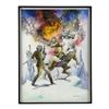 407. William Plumb Collection: Framed Hand-Drawn Boris Vallejo Luke Skywalker on Tauntaun Poster Com