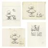Image 1 : 420. Set of Four Hand-Drawn Ralph McQuarrie Sparky and Speedo Thumbnail Sketches and Drawings for Pr