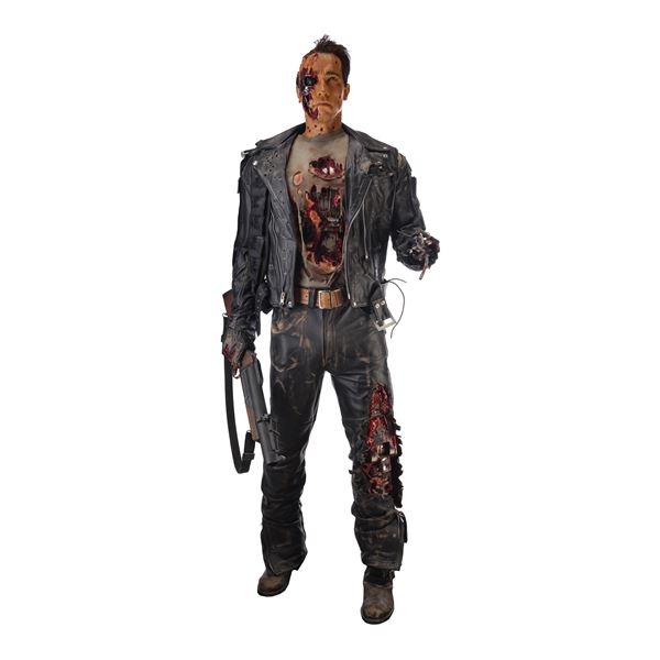 443. Full-Size Battle-Damaged Stan Winston Studio The Terminator (Arnold Schwarzenegger) Statue Disp