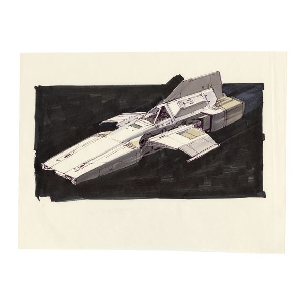 591. Hand-Drawn Ralph McQuarrie Colonial Viper in Flight Concept Illustration ### BATTLESTAR GALACTI