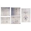 Image 1 : 716. Set of Five Printed Wheel of Pain and Atlantean Cave Blueprints ### CONAN THE BARBARIAN (1982)