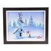 Image 1 : 761. William Plumb Collection: Framed Hand-Painted James C. Mulligan-Autographed "Snowman in Spring"