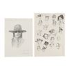 Image 6 : 1005. Set of Nine Anthony Powell Hand-Drawn and Colored Costume Design Artwork ### INDIANA JONES AND