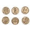 Image 1 : 1181. Set of Six Production-Made Power Coins ### MIGHTY MORPHIN POWER RANGERS: THE MOVIE (1995)