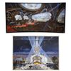 Image 1 : 1366. Douglas Trumbull Collection: Pair of Hand-Painted Robert McCall Caesars Universe Artworks ### 