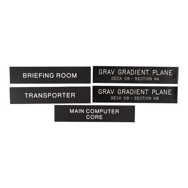 1501. Michael and Denise Okuda Collection: Set of Five USS Defiant Signs ### STAR TREK: ENTERPRISE (
