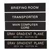 Image 2 : 1501. Michael and Denise Okuda Collection: Set of Five USS Defiant Signs ### STAR TREK: ENTERPRISE (