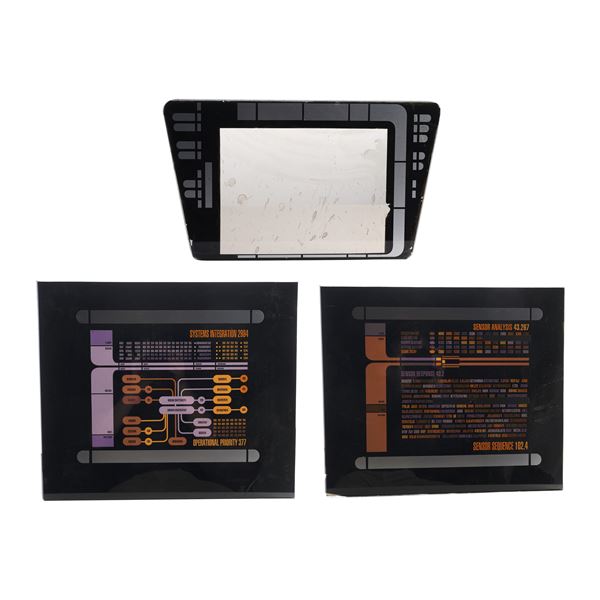 1511. Michael and Denise Okuda Collection: Set of Three Plexiglass Screens ### STAR TREK FRANCHISE (