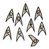 Image 1 : 1521. Michael and Denise Okuda Collection: Set of Nine Enterprise and Defiant Badges ### STAR TREK: 