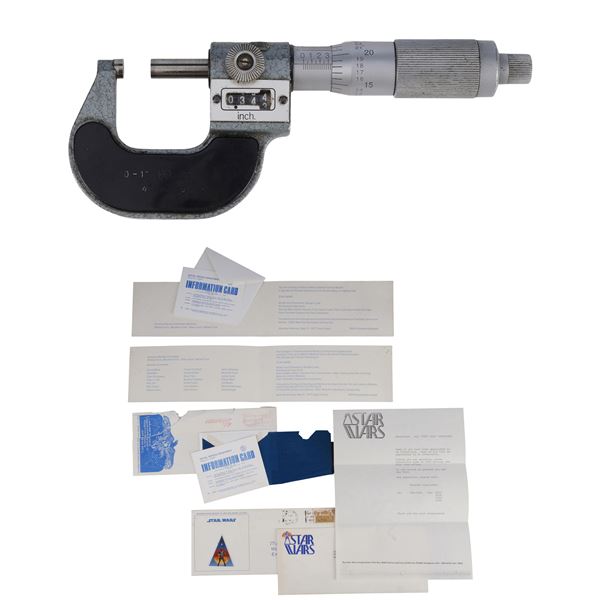 1668. Stuart Ziff's Letter and Envelopes, Pair of Crew Invitations, and Micrometer ### STAR WARS: A 