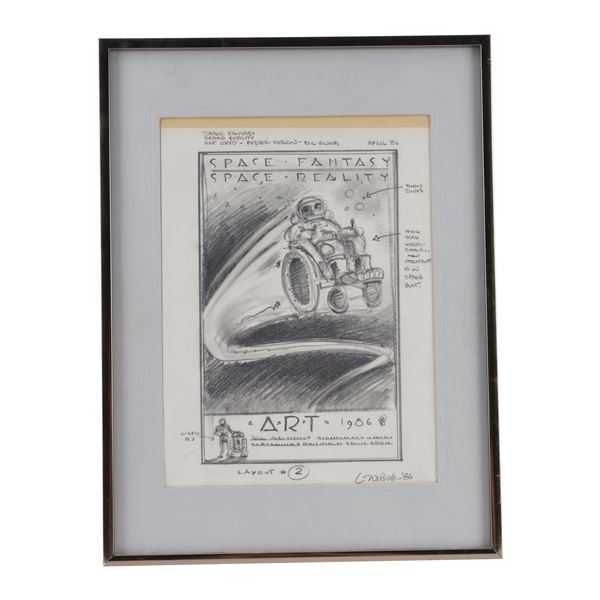 1709. William Plumb Collection: Framed Hand-Drawn Lawrence Noble Poster Concept Sketch ### SPACE: FA