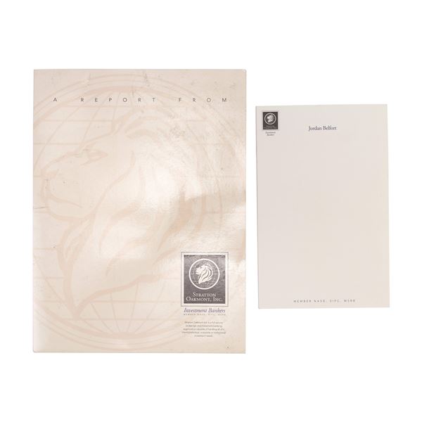 1905. Jordan Belfort's (Leonardo DiCaprio) Stationery Pad and Stratton Oakmont Folder ### THE WOLF O