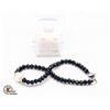 Image 1 : #25- NATURAL BLACK AGATE  ,PEARL ,BRACELET & EARRI