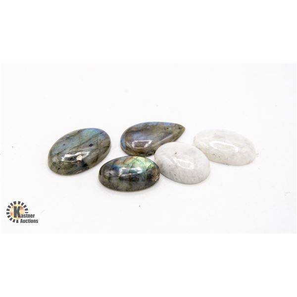 #57-NATURAL LABADORITE ,MOONSTONES  104 .85CT