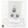 Image 1 : #41-SEA SHELL PEARL EARRINGS,PENDANT, NECKLACE SET
