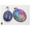 Image 1 : #68-NATURAL LAPIS LAZULI ,RAINBOW SOLAR QZ PENDANT