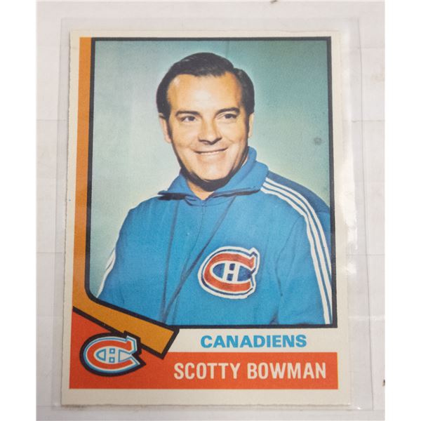 1974-75 O-PEE-CHEE SCOTTY BOWMAN ROOKIE CARD #261