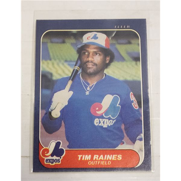 1986 FLEER TIM RAINES CARD NUMBER 256