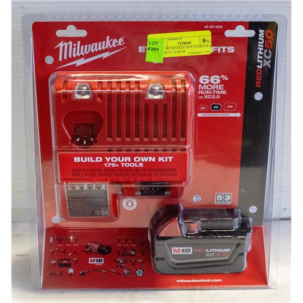 NEW MILWAUKEE M18 CHARGER & M18 RED LITHIUM