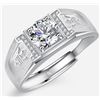 Image 1 : 2 CT GRA CERTIFIED MENS MOISSANITE 925 SILVER