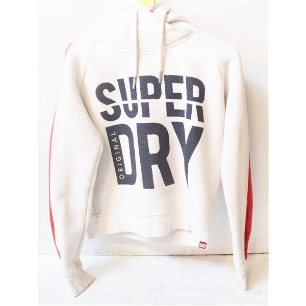 LADIES WHITE SUPER DRY SMALL HOODIE