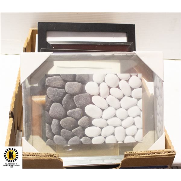 LOT OF VARIOUS SIZED FRAMES, WOOD, PLASTIC AND
