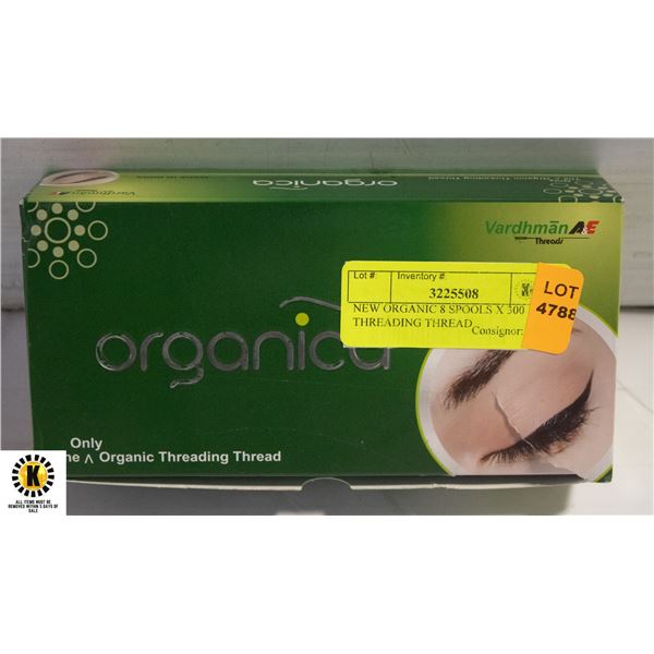 NEW ORGANIC 8 SPOOLS X 300 THREADING THREAD