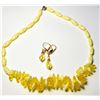 Image 1 : 9)  YELLOW SEED AND CRYSTAL NEKLACE & COORDINATING