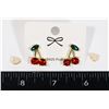 Image 1 : NEW CHERRY RHINESTONE EARRINGS POST MARKED 925