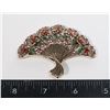 Image 1 : NEW GOLD TONE ANTIQUE STYLE RHINESTONE FAN BROOCH