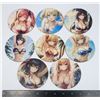 Image 1 : 8 NEW WOOD ANIME GIRL THEME COASTER