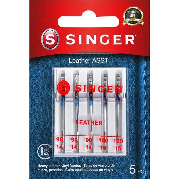 BRAND NEW 6 PACKS OF SINGER LEATHER SEWING MACHINE