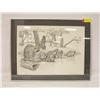 Image 1 : FRAMED SIGNED PRINT "RACOON FAMILY" BY JOHN CURRAN