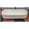 Image 3 : NEW BEIGE FABRIC OVAL STORAGE OTTOMAN L-43.5"