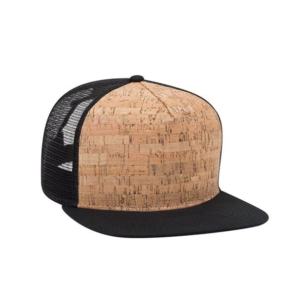 NEW OTTO CORK FLAT BRIM TRUCKER CAP CLASSIC FIT