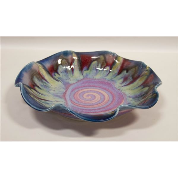 LARGE COLOURFUL GLASS BOWL