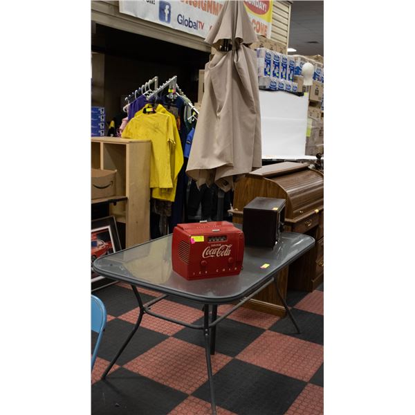 PATIO TABLE WITH UMBRELLA
