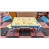 Image 1 : VINTAGE CHILDRENS METAL FOLDING TABLE/CHAIRS SET
