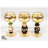 Image 1 : 3 GOEBEL HUMMEL FIGURINE WINE GOBLETS