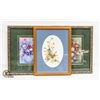 Image 1 : LOT OF 3 FRAMED FLORAL PRINTS ESTATE