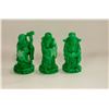 Image 1 : 3 HANDCARVED STONE ORIENTAL STATUES 5 INCHES TALL