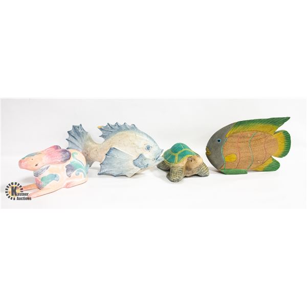 4 WOOD CARVINGS - ESTATE
