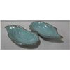 Image 1 : 2 X CALIFORNIA POTTERY SPECKLED BLUE LEAF BOWL