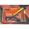 Image 1 : BASKET OF TOOLS INCLUDES HAMMER NAILER AND MORE