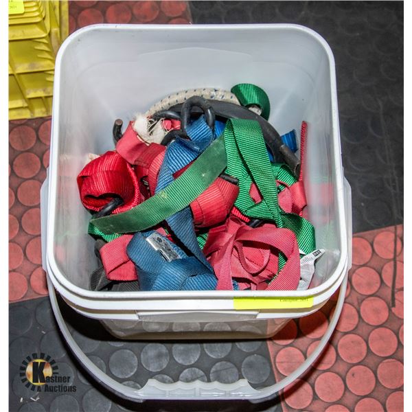 PAIL OF STRAPS